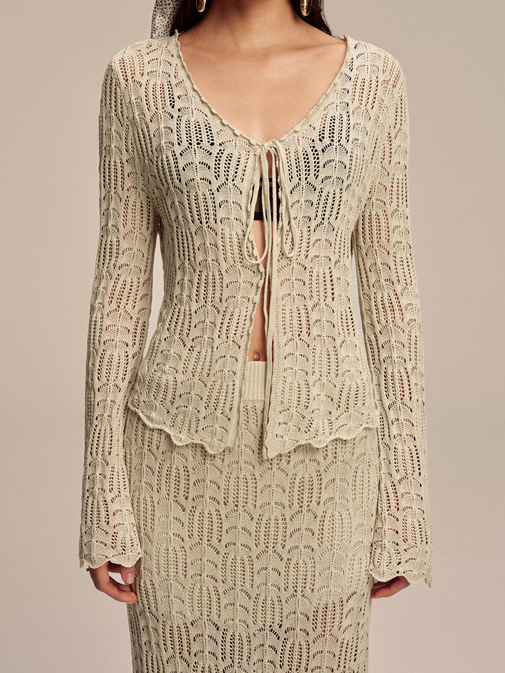 Tencel Flared Sleeve Knit Skirt Set  Liora Lane Boutique Sweater Co-ords