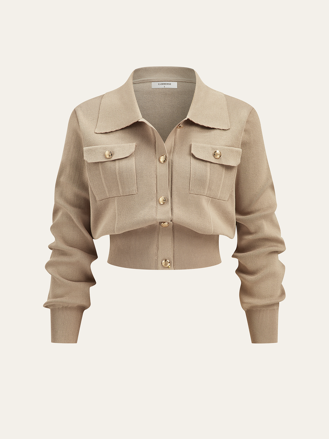 Metal Button Collared Cardigan and Midi Skirt Set  Liora Lane Boutique Sweater Co-ords