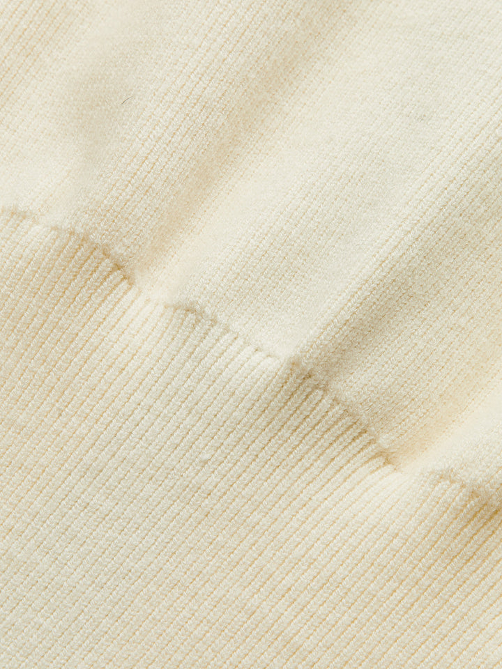 Denim Collar Metal Button V-Neck Knit Top  Liora Lane Boutique Knit Outerwear