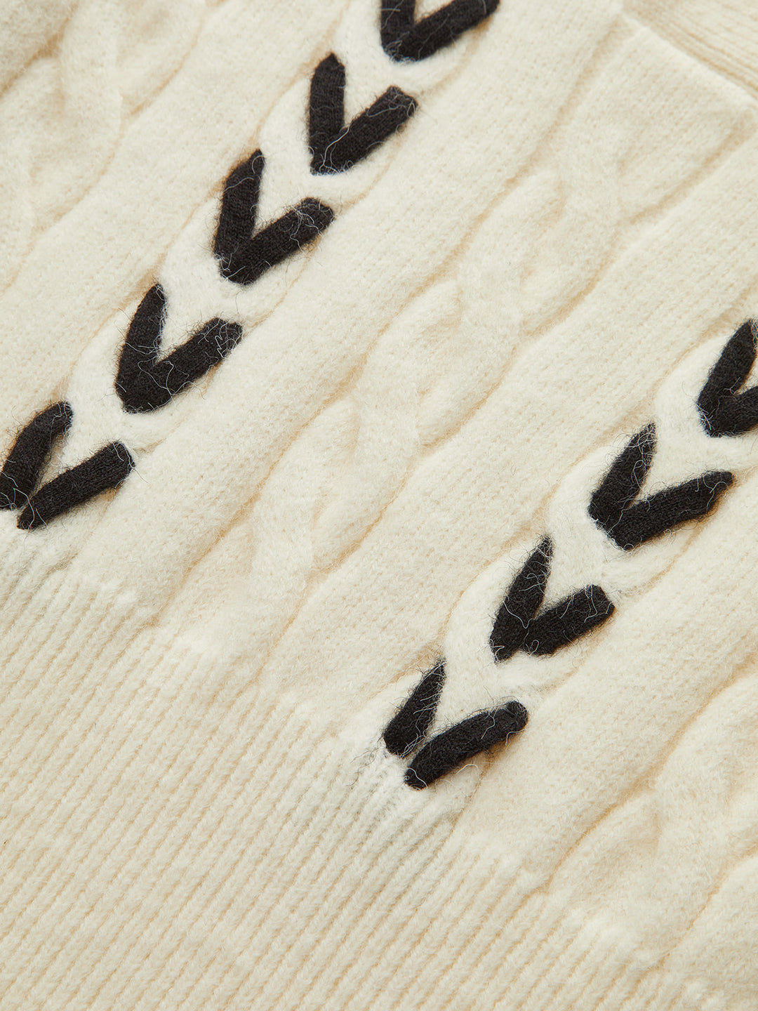 Contrast Stitched Cable Knit Polo Sweater  Liora Lane Boutique Knit Tops