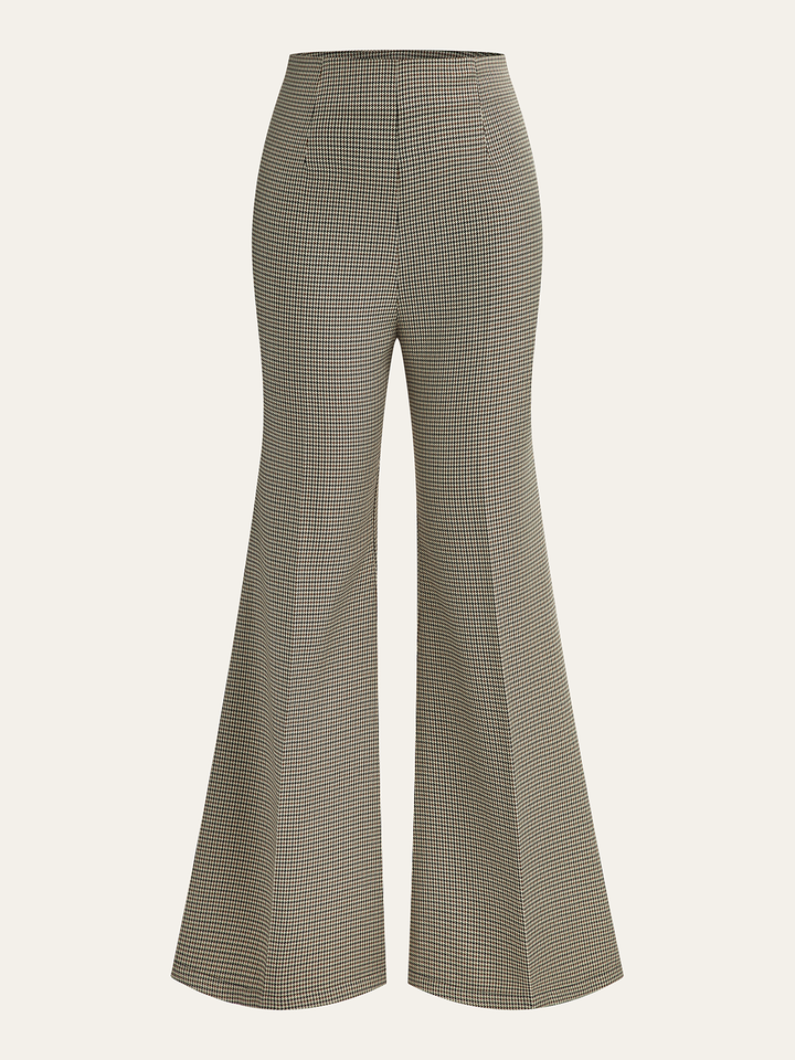High-Waisted Houndstooth Flare Pants  Liora Lane Boutique Pants