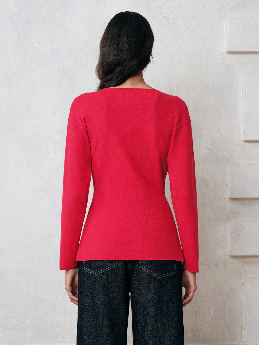 Button-Front Long Sleeve Knit Top  Liora Lane Boutique Knit Tops