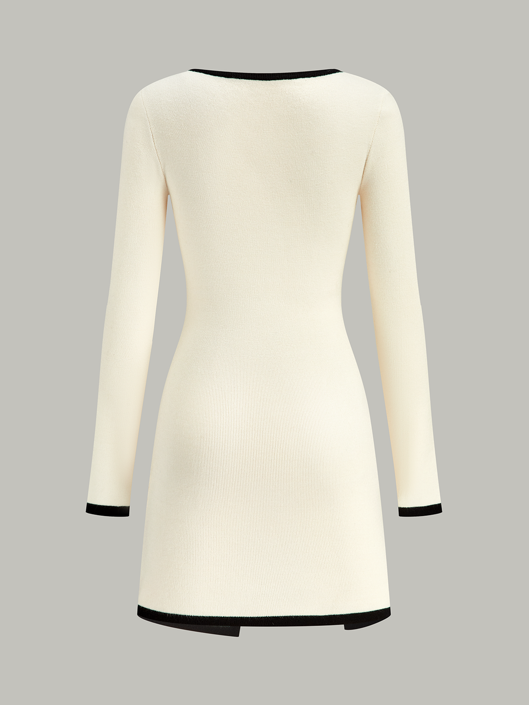 Contrast Trim Long Sleeve Sweater Dress  Liora Lane Boutique Sweater Dresses