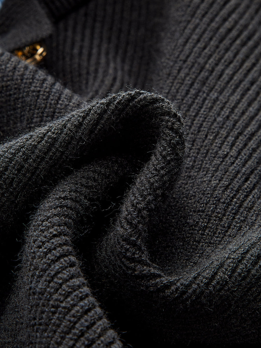 Wool Blend Denim Collar Puff Sleeve Cardigan  Liora Lane Boutique Cardigans