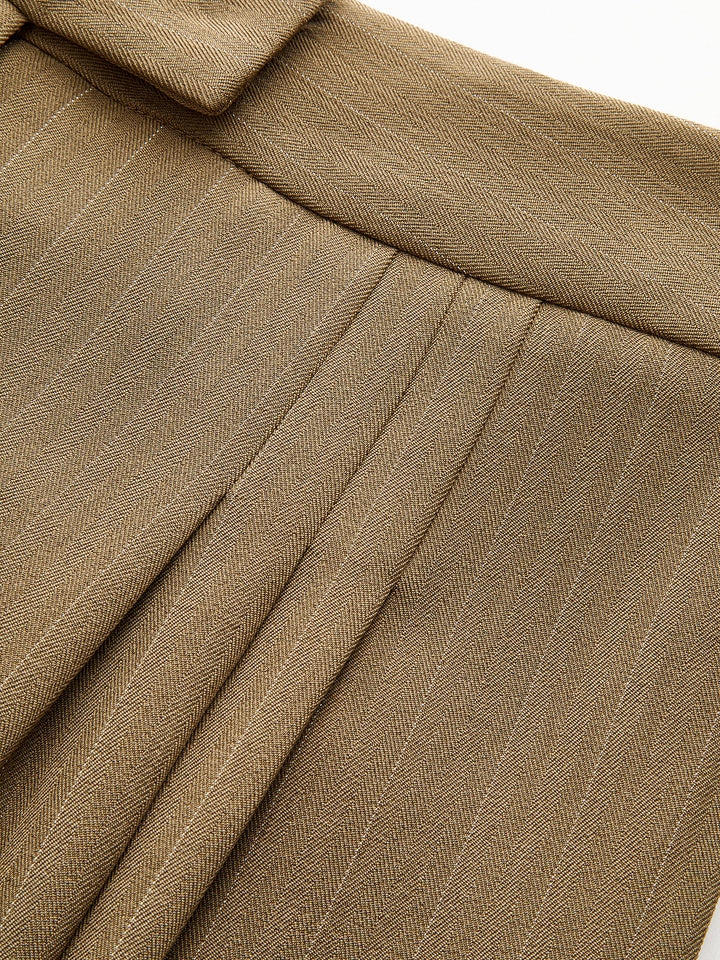 Pleated Pinstriped Wide-Leg Pants  Liora Lane Boutique Pants