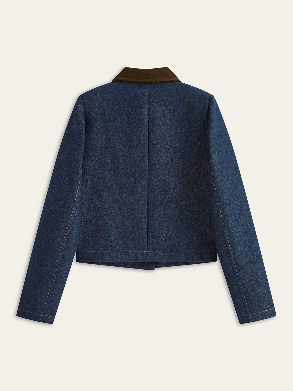 Metal Button Suede Collar Denim Jacket  Liora Lane Boutique Denim Jackets & Coats