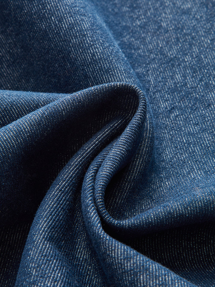 Metal Button Suede Collar Denim Jacket  Liora Lane Boutique Denim Jackets & Coats