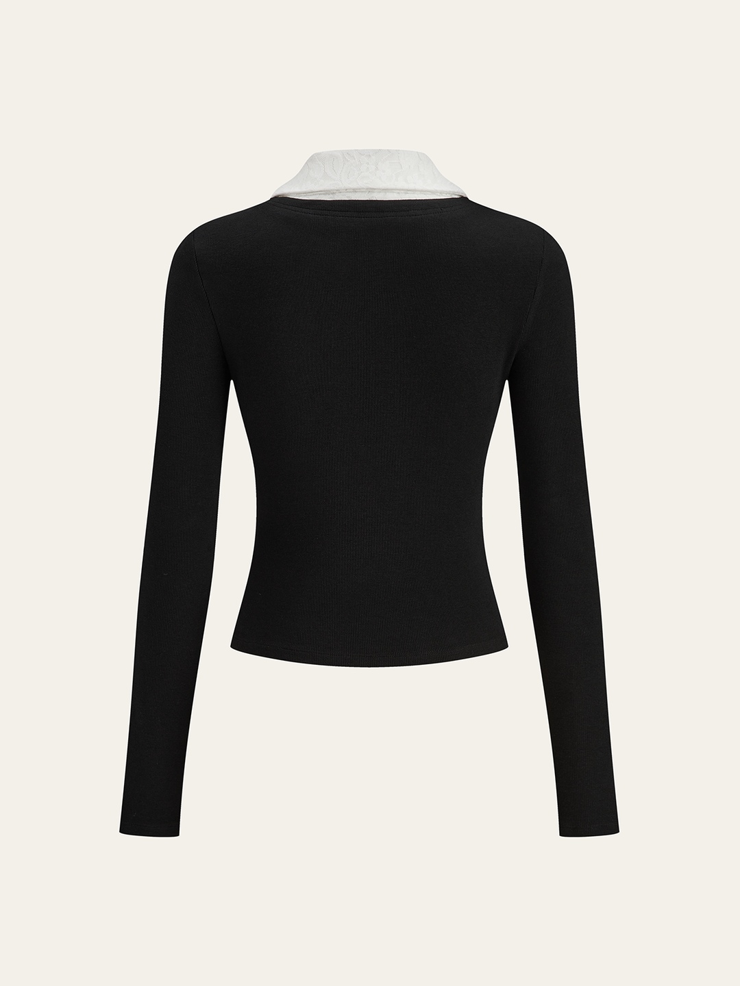 Lace Trim Collar Cotton Blend T-Shirt  Liora Lane Boutique T-Shirts