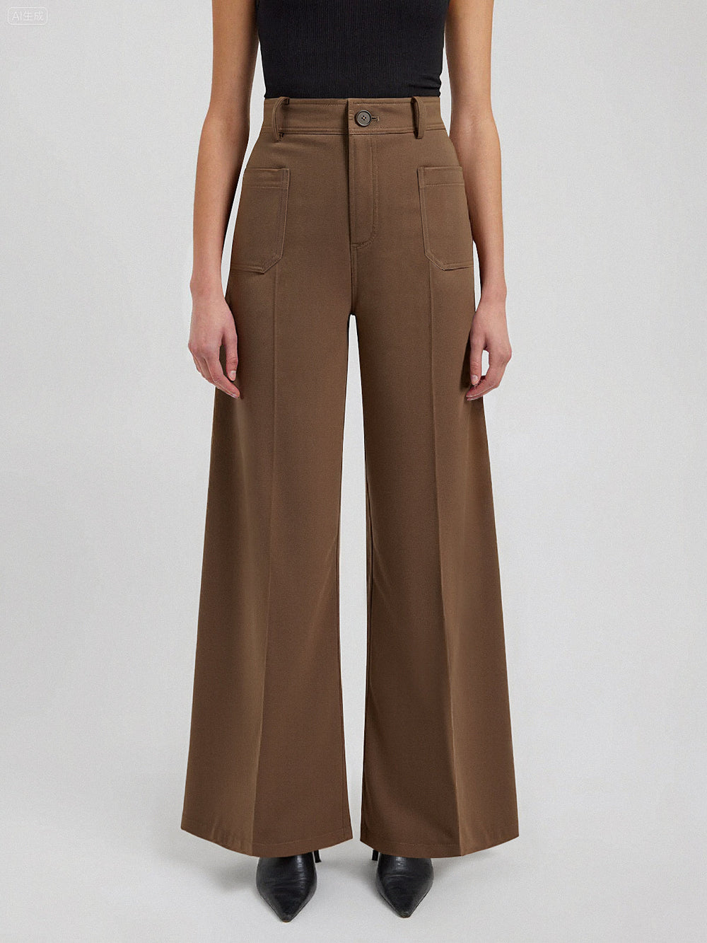 Cotton Mid-Waist Wide-Leg Pants  Liora Lane Boutique Pants
