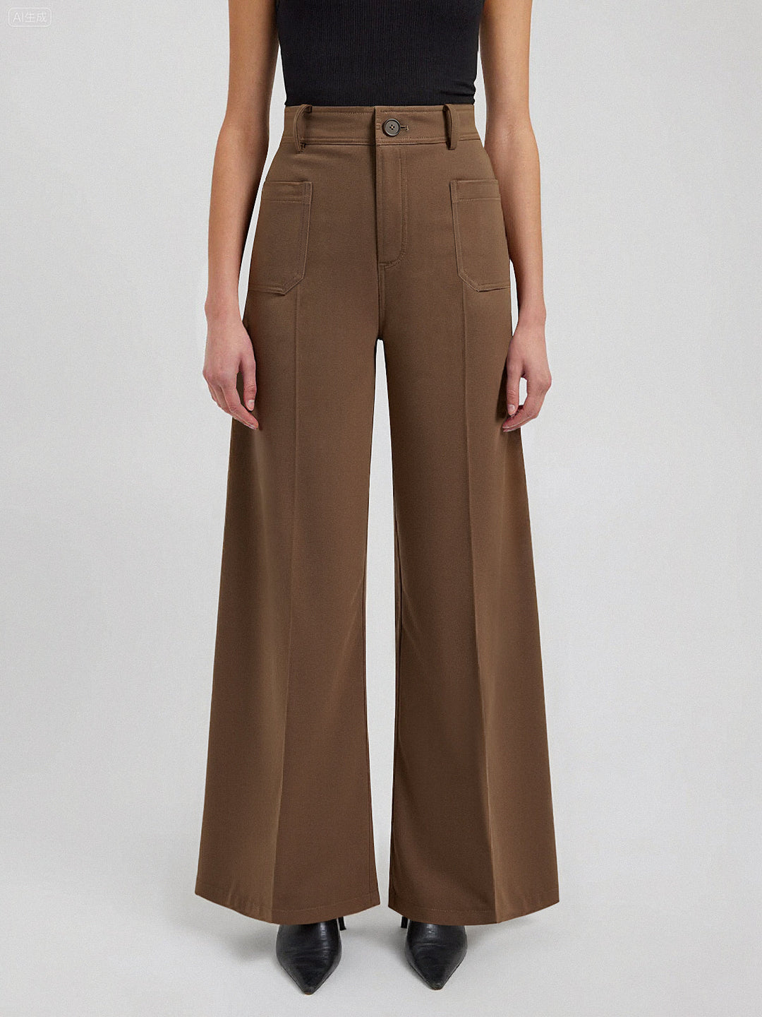 Cotton Mid-Waist Wide-Leg Pants  Liora Lane Boutique Pants