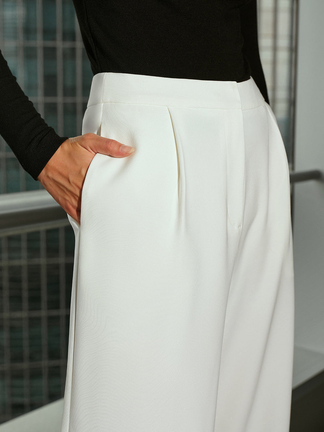 Mid-Waist Casual Wide-Leg Pants  Liora Lane Boutique Pants