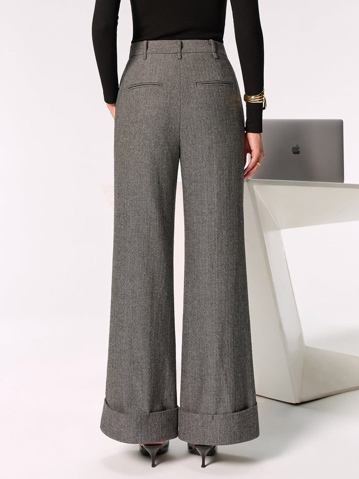 Mid-Waist Cuffed Wide-Leg Pants  Liora Lane Boutique Pants