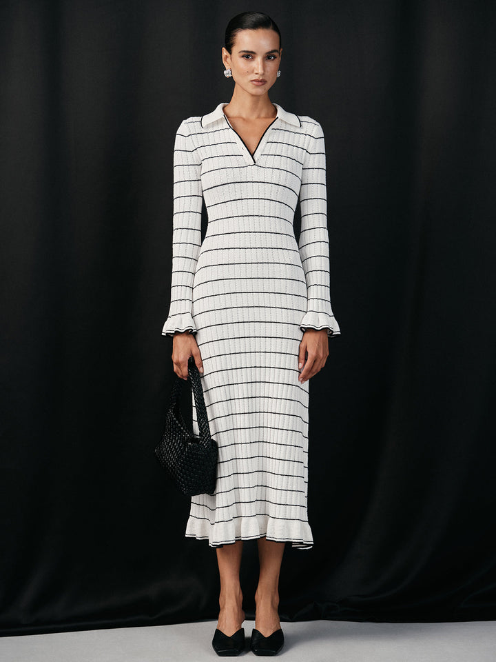 Sailor-stripe Stretch-knit Midi Dress  Liora Lane Boutique Sweater Dresses
