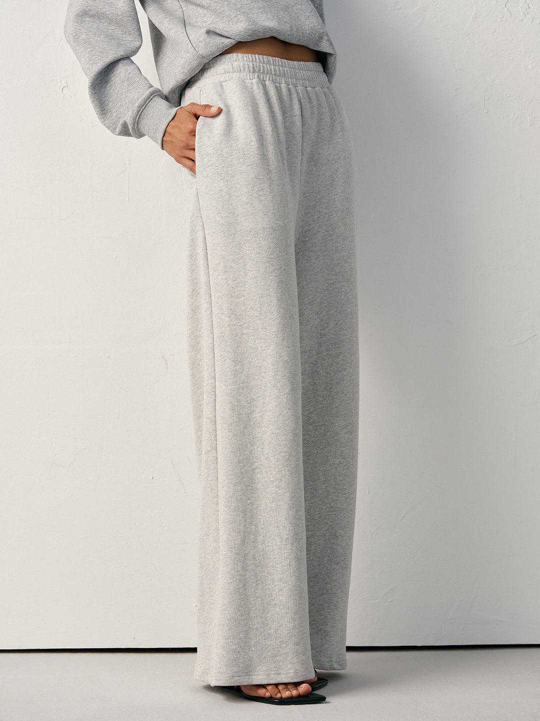 Cotton Blend Straight-Leg Sweatpants  Liora Lane Boutique Sweatpants Light Grey / XL 55.00