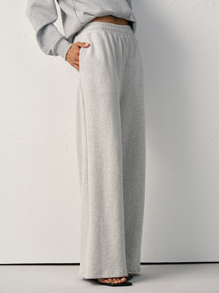 Cotton Blend Straight-Leg Sweatpants  Liora Lane Boutique Sweatpants Light Grey / XL 55.00
