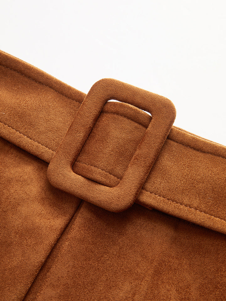 Suede Belted Split Mini Skirt  Liora Lane Boutique Skirts