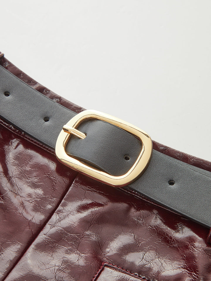 PU Leather Belted Mini Skirt  Liora Lane Boutique Skirts