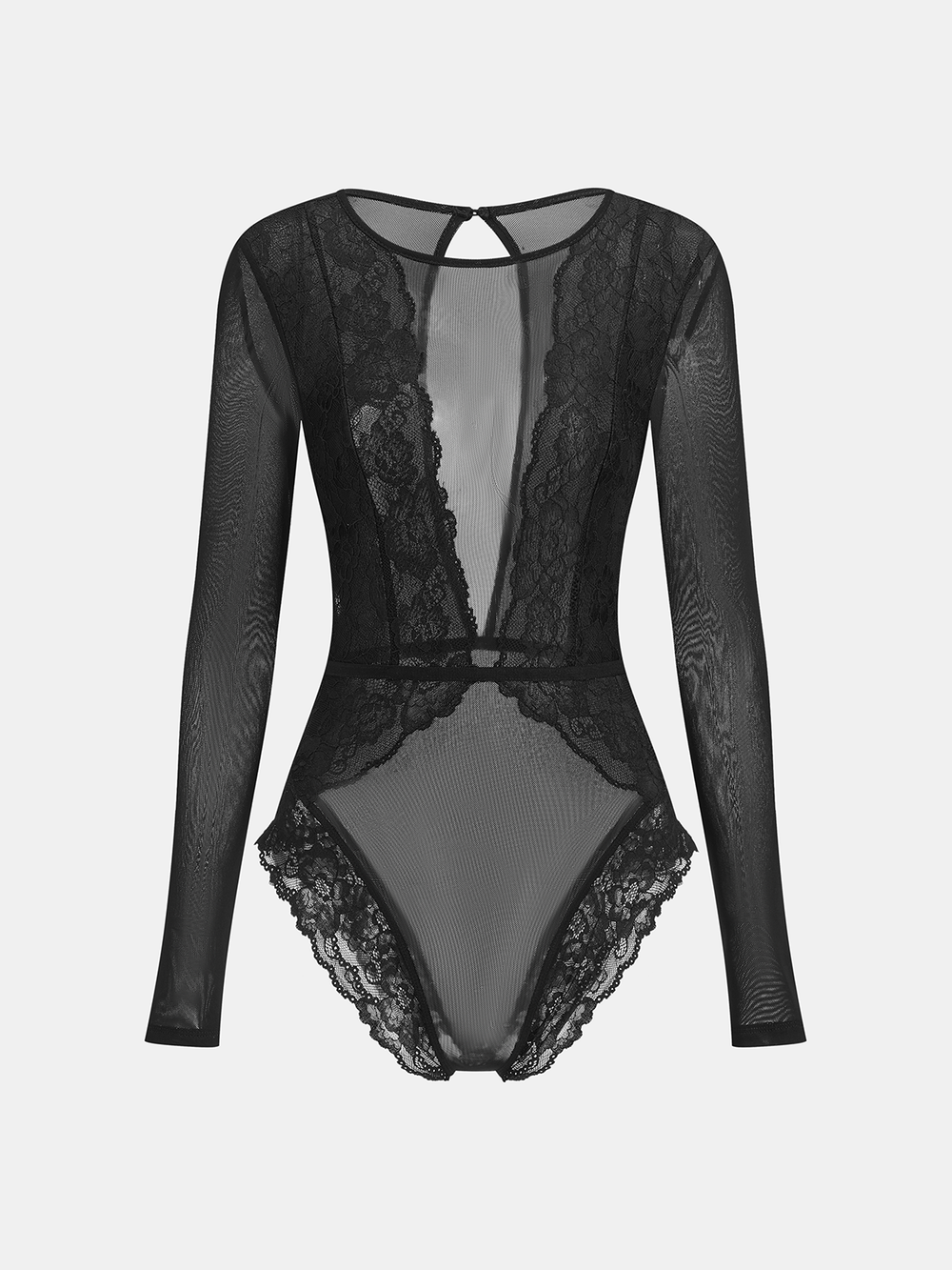 Long Sleeve Sheer Lace Mesh Bodysuit  Liora Lane Boutique Bodysuits