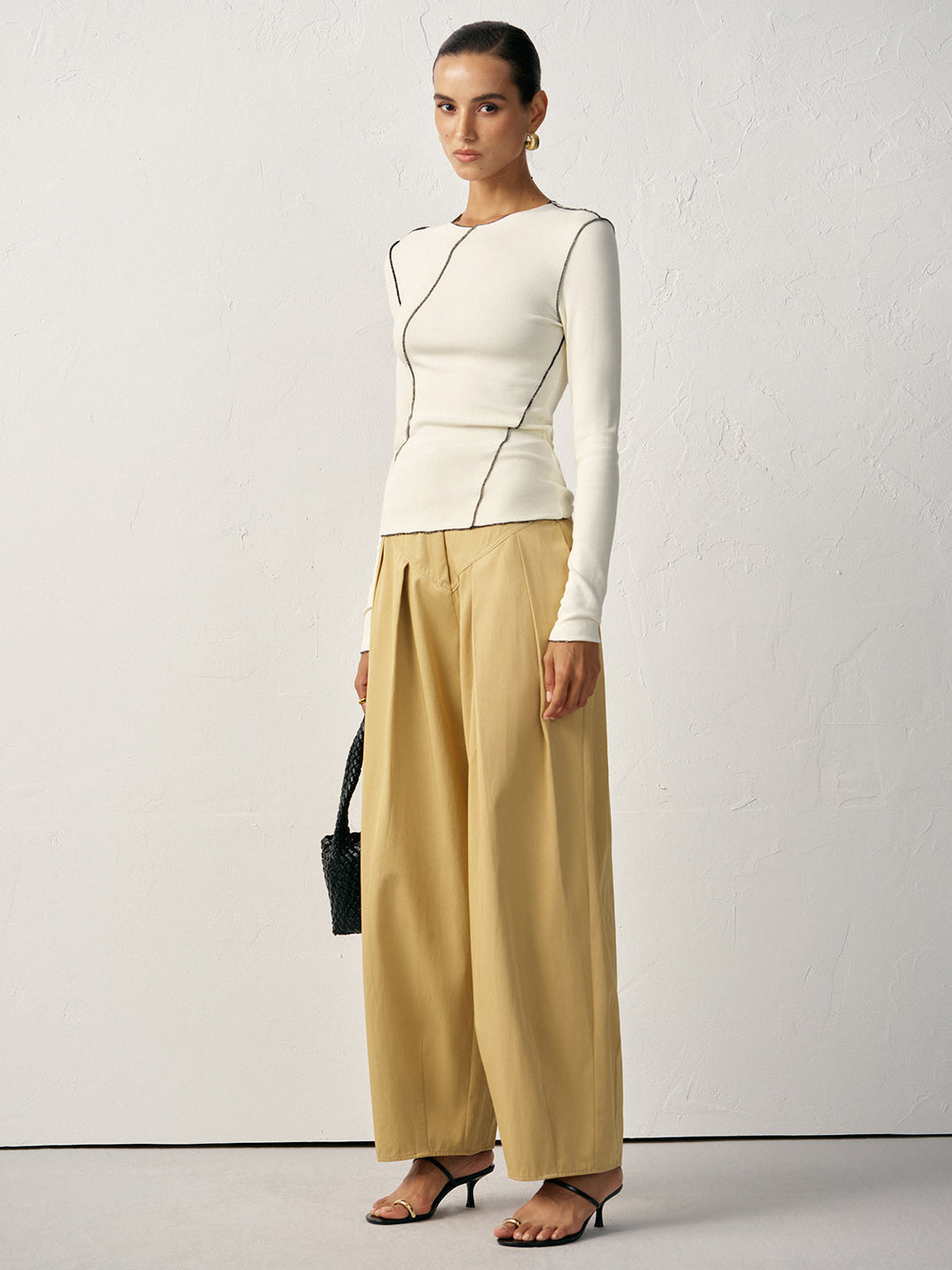 High-Waisted Pleated Wide-Leg Pants  Liora Lane Boutique Pants