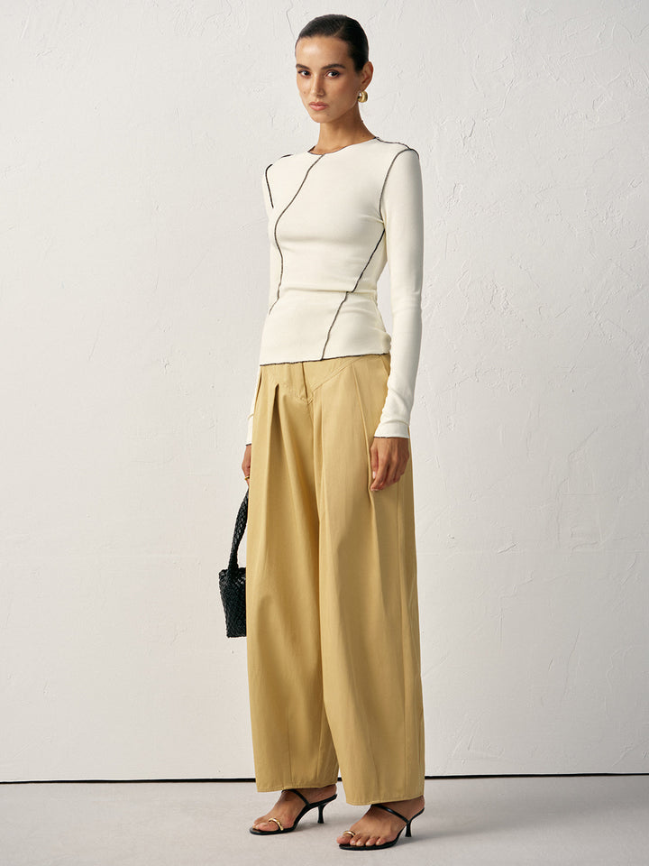 High-Waisted Pleated Wide-Leg Pants  Liora Lane Boutique Pants