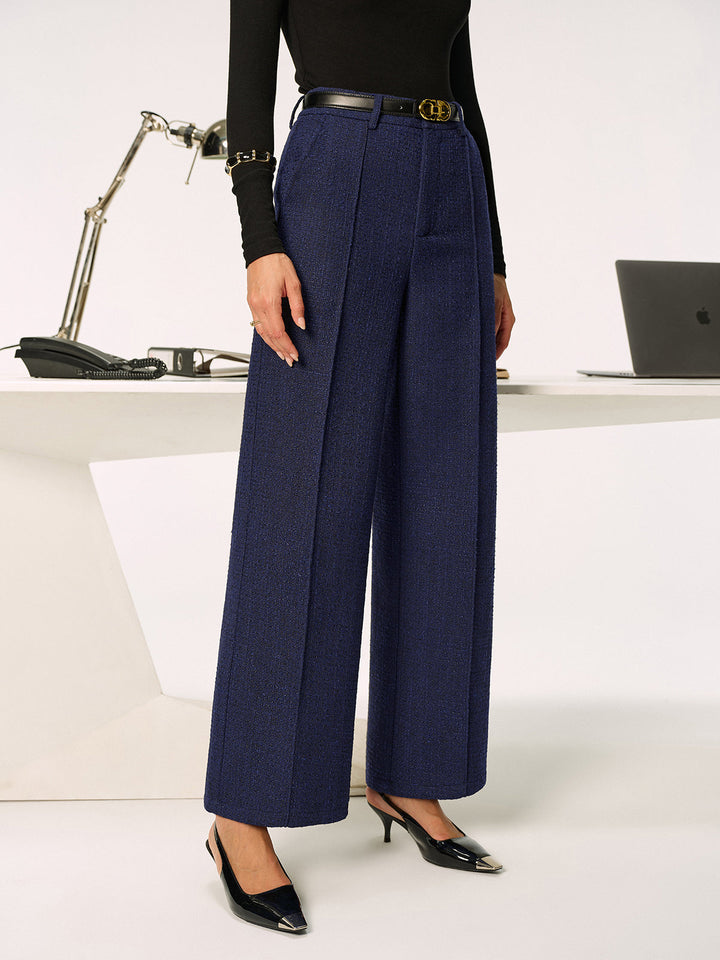 Mid-Waist Tweed Straight-Leg Pants  Liora Lane Boutique Pants