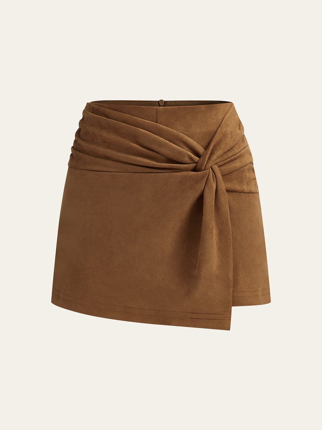 Suede Twist Mini Skirt  Liora Lane Boutique Skirts Khaki / XL 69.99