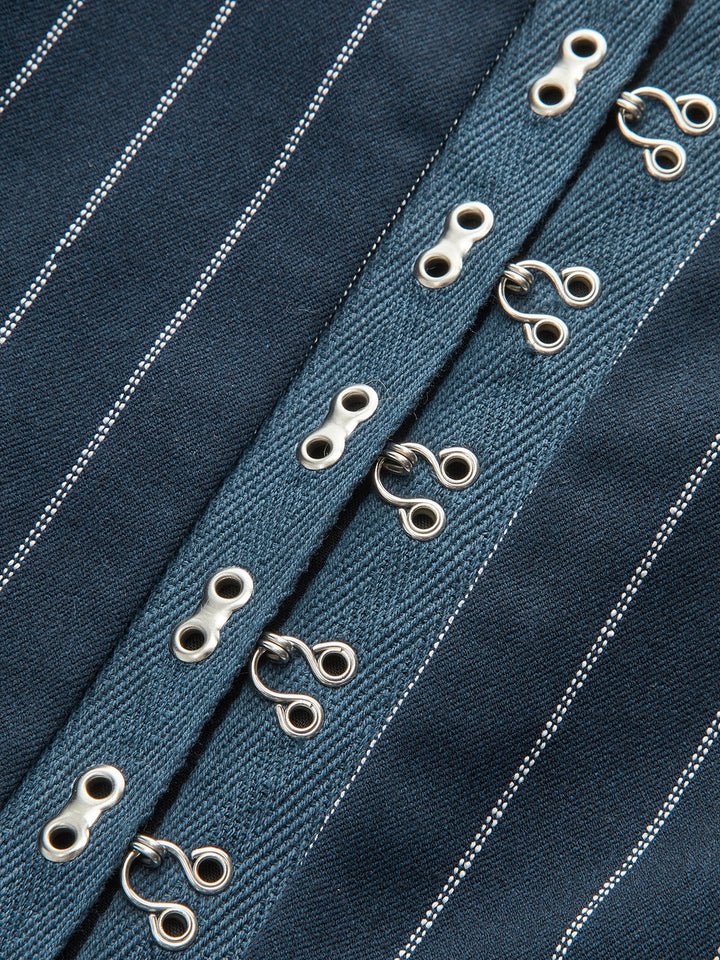 Hook-Eye Striped Top and Skirt Set  Liora Lane Boutique Skirt Sets