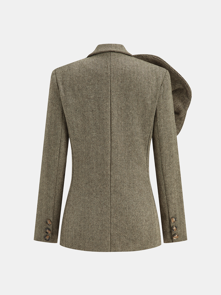 Large 3D Flower Single Button Tweed Blazer  Liora Lane Boutique Blazers