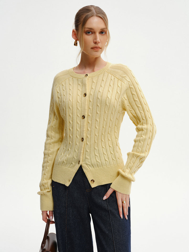 Cable-Knit Buttoned Cardigan  Liora Lane Boutique Cardigans