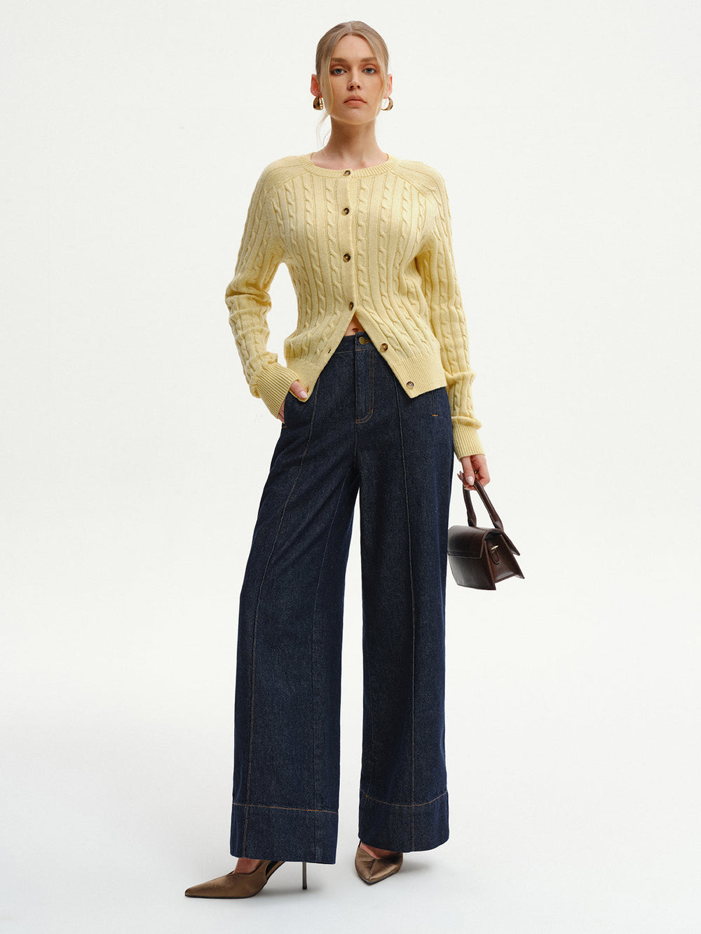 Cable-Knit Buttoned Cardigan  Liora Lane Boutique Cardigans