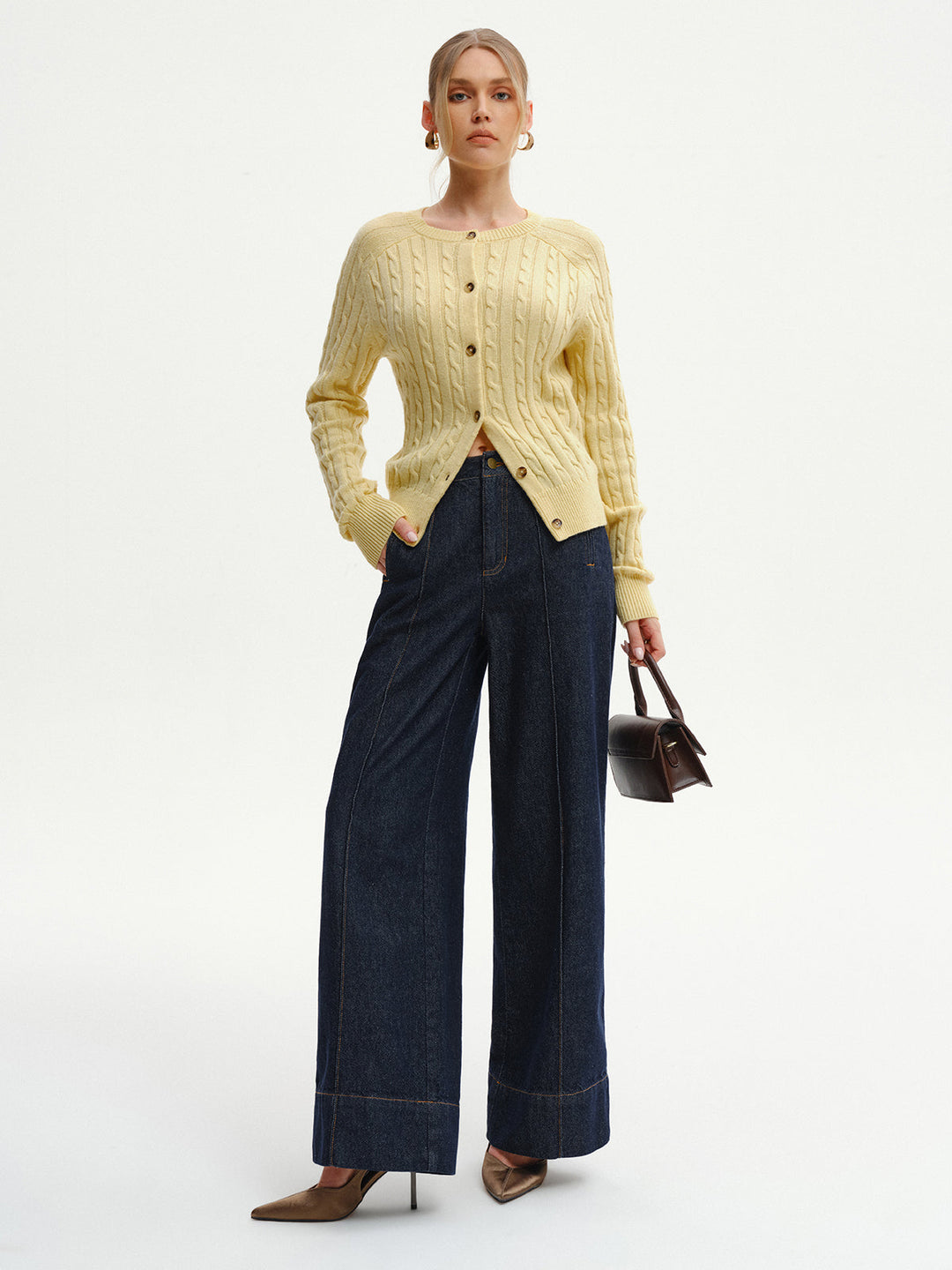 Cable-Knit Buttoned Cardigan  Liora Lane Boutique Cardigans