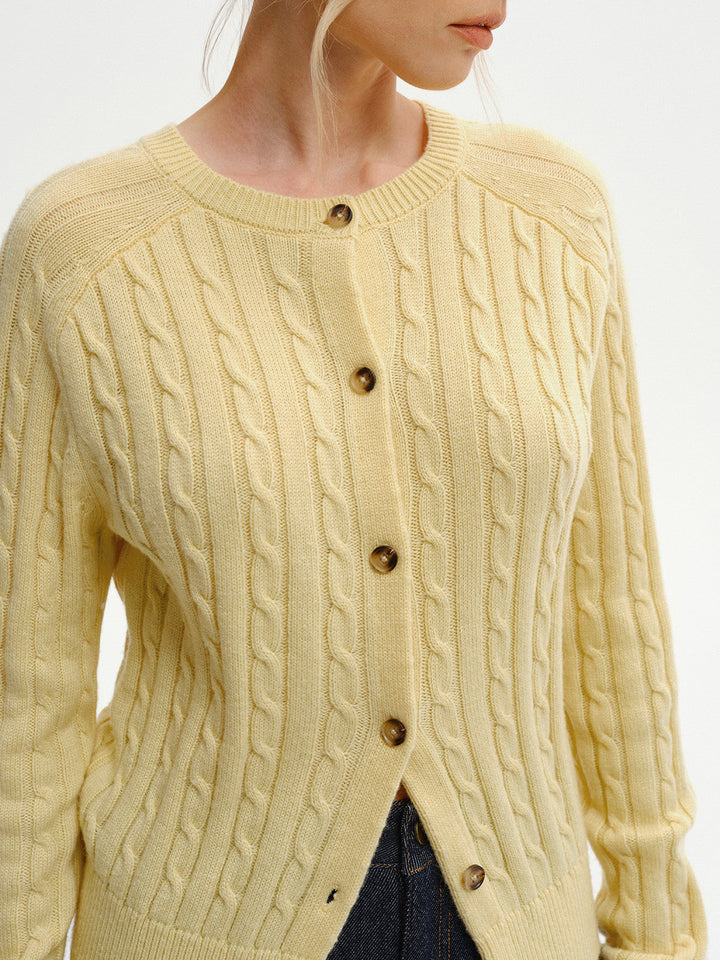 Cable-Knit Buttoned Cardigan  Liora Lane Boutique Cardigans
