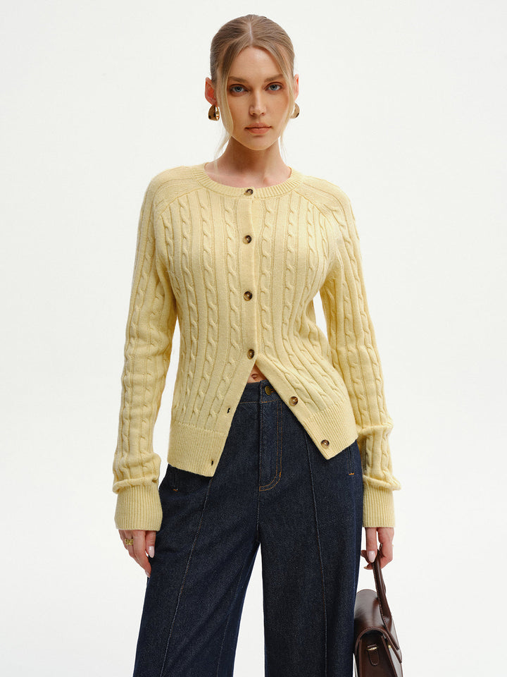 Cable-Knit Buttoned Cardigan  Liora Lane Boutique Cardigans