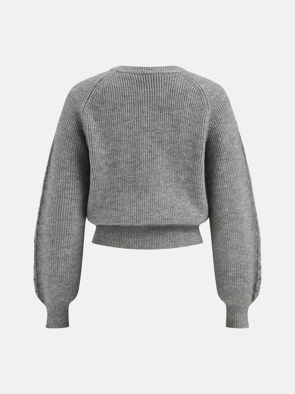 Cable Knit V-neck Puff Sleeve Sweater  Liora Lane Boutique Sweaters