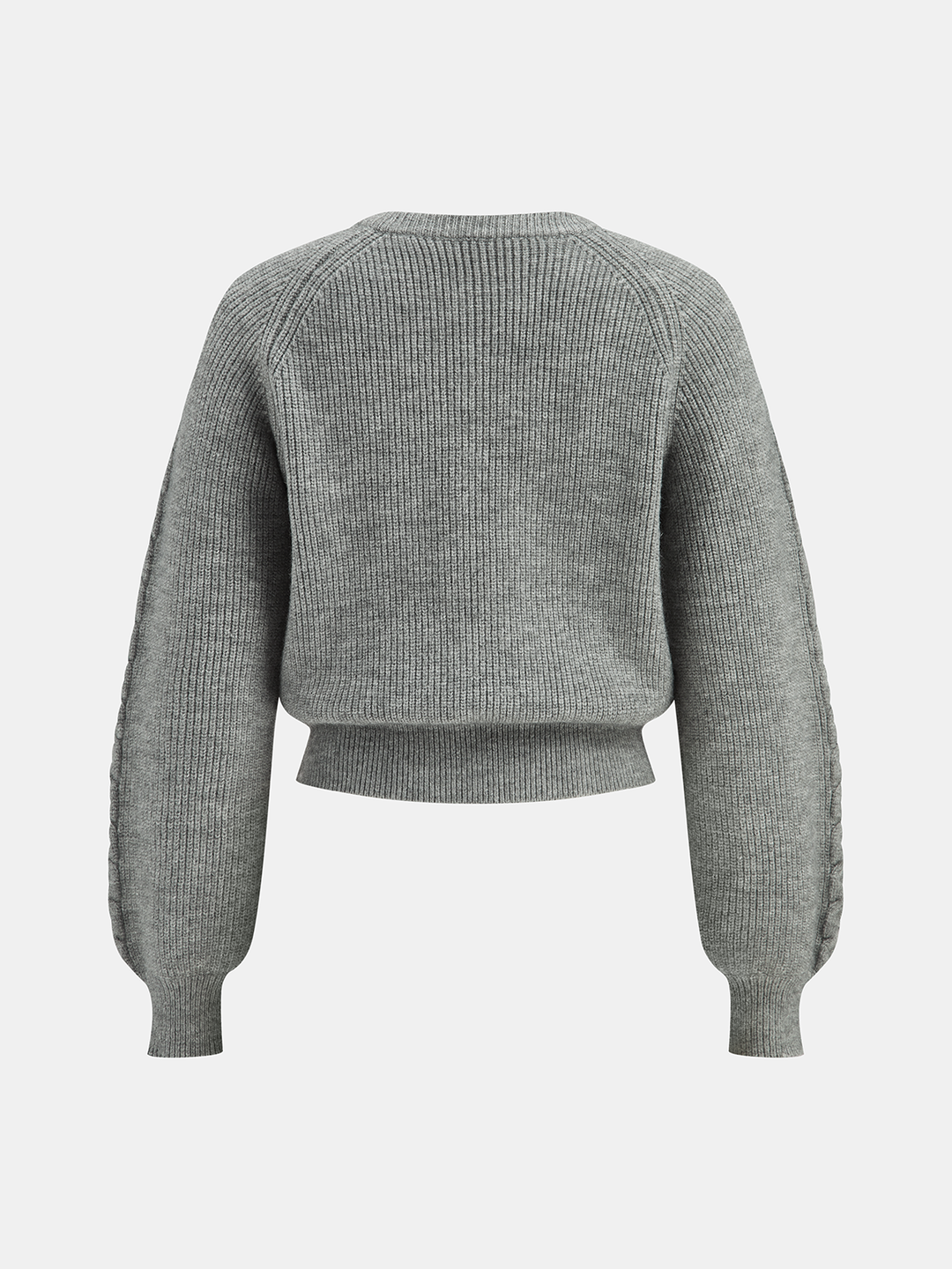 Cable Knit V-neck Puff Sleeve Sweater  Liora Lane Boutique Sweaters