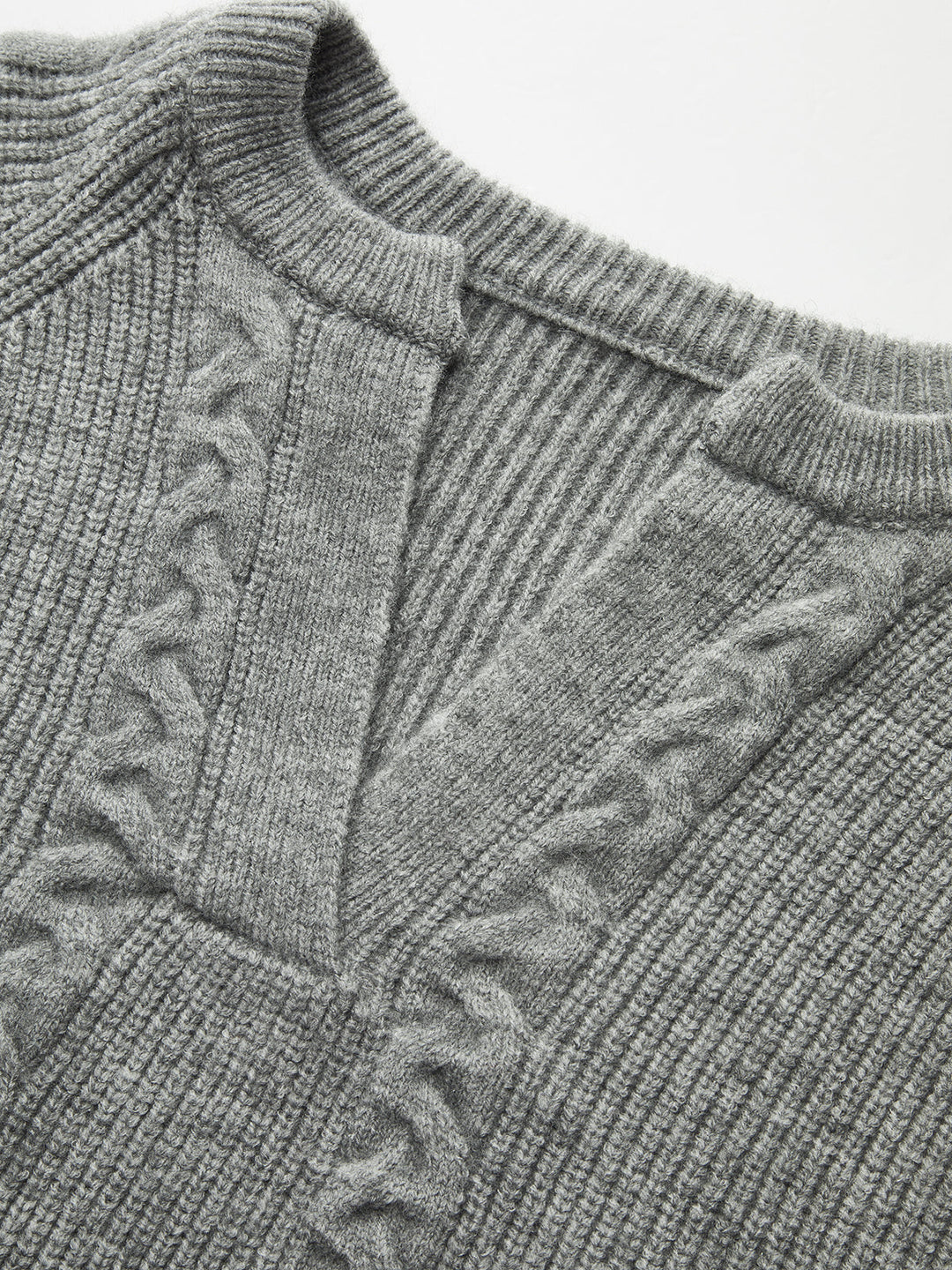 Cable Knit V-neck Puff Sleeve Sweater  Liora Lane Boutique Sweaters