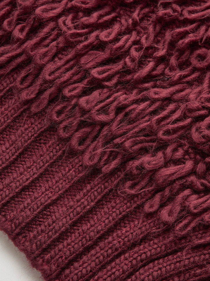 Textured Fringe Buttoned Knit Top  Liora Lane Boutique Knit Tops