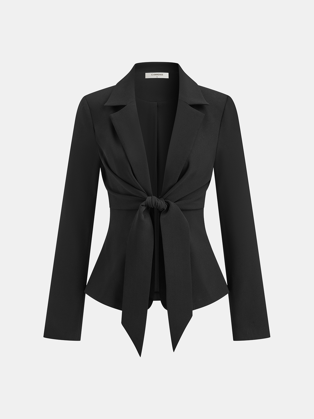 Long Sleeve Tie Front Blazer  Liora Lane Boutique Blazers Black / XL 142.00