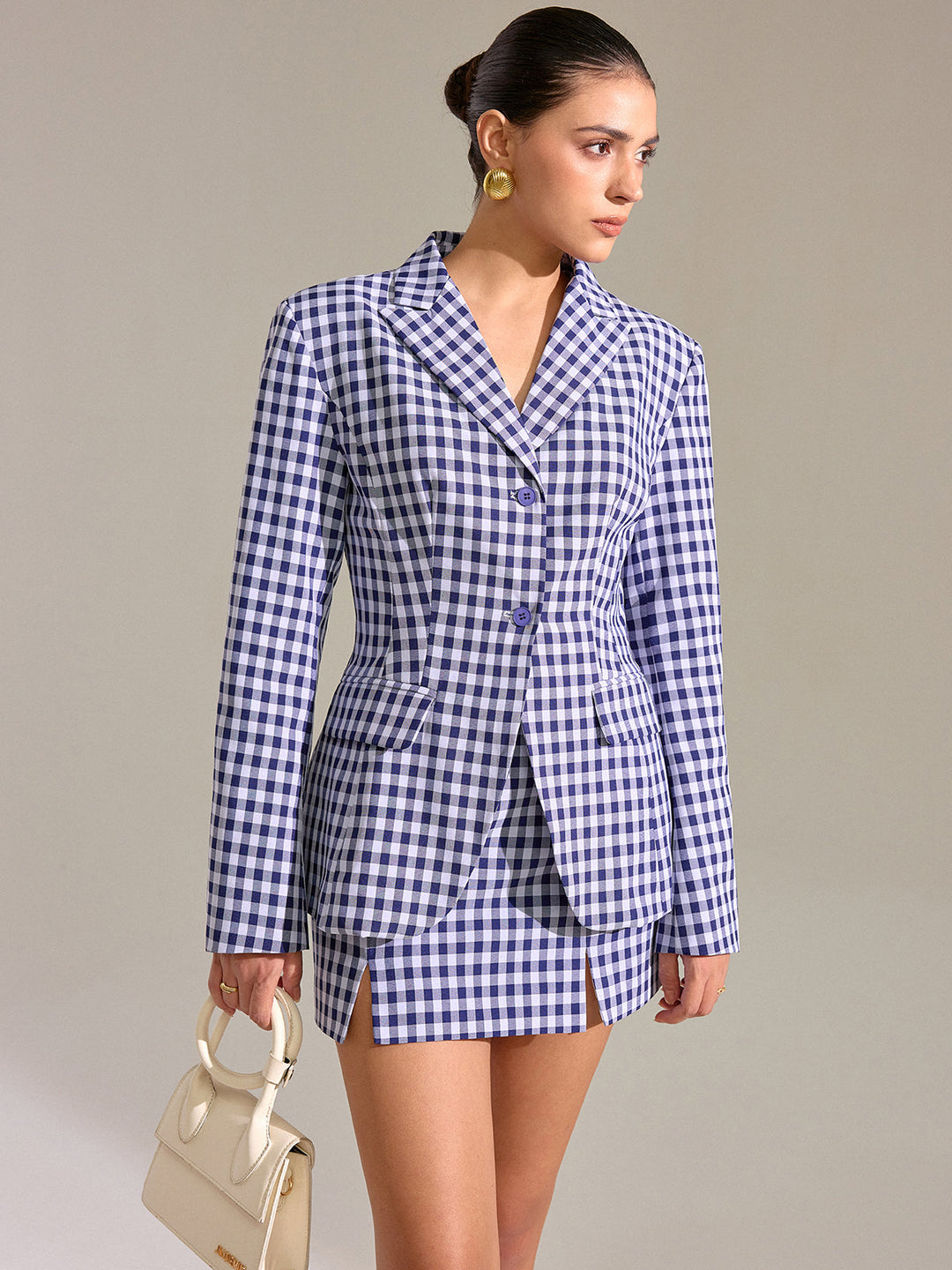 Pocket Vintage Gingham Blazer  Liora Lane Boutique Blazers