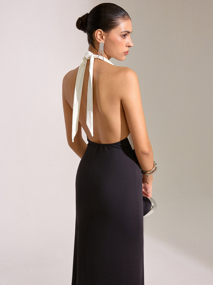 Halter Neck Backless Maxi Dress  Liora Lane Boutique Dresses