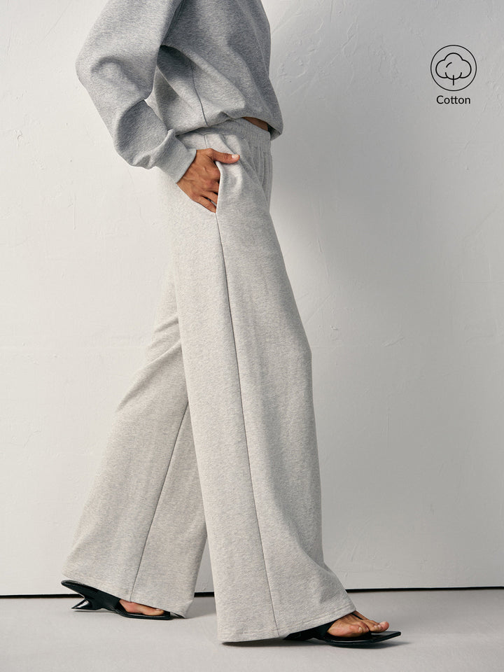 Cotton Blend Straight-Leg Sweatpants  Liora Lane Boutique Sweatpants