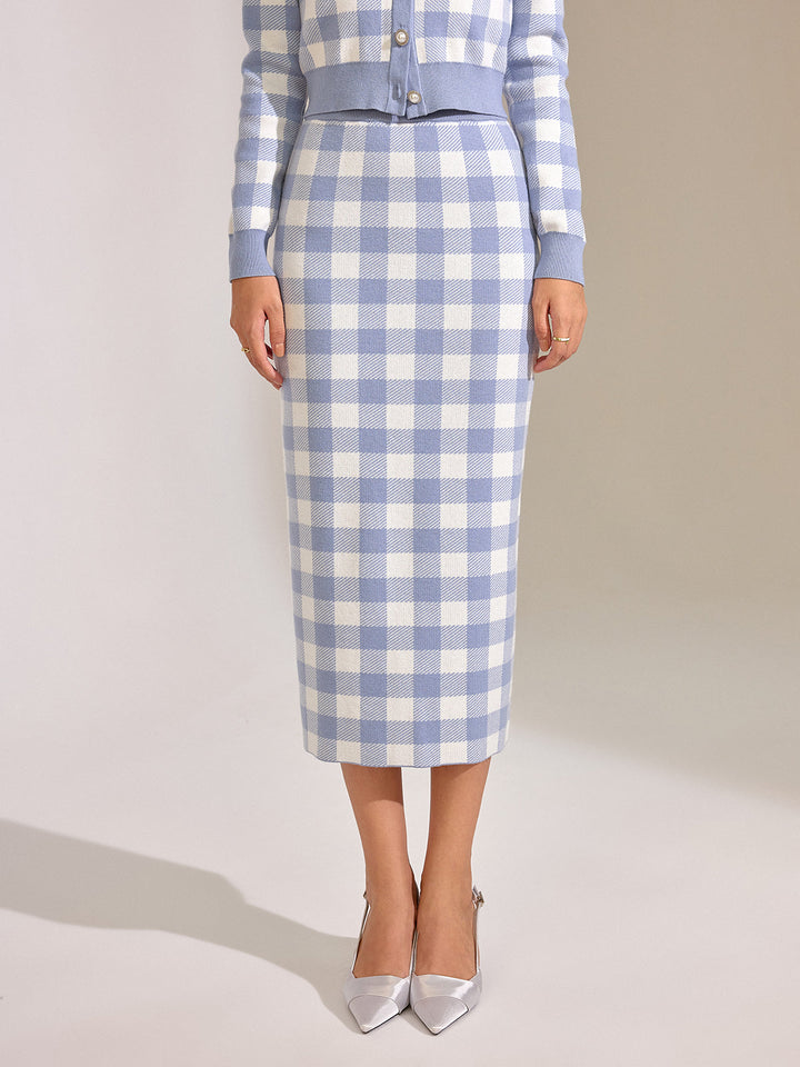 Vintage Plaid Wool Blend Sweater Skirt  Liora Lane Boutique Sweater Skirts