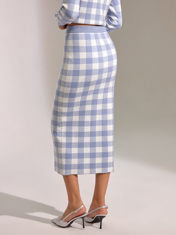 Vintage Plaid Wool Blend Sweater Skirt  Liora Lane Boutique Sweater Skirts