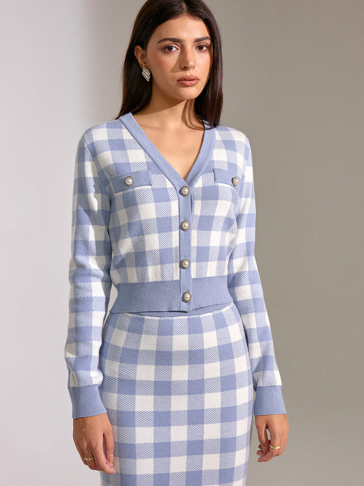 Vintage Plaid Wool Blend Cardigan  Liora Lane Boutique Cardigans