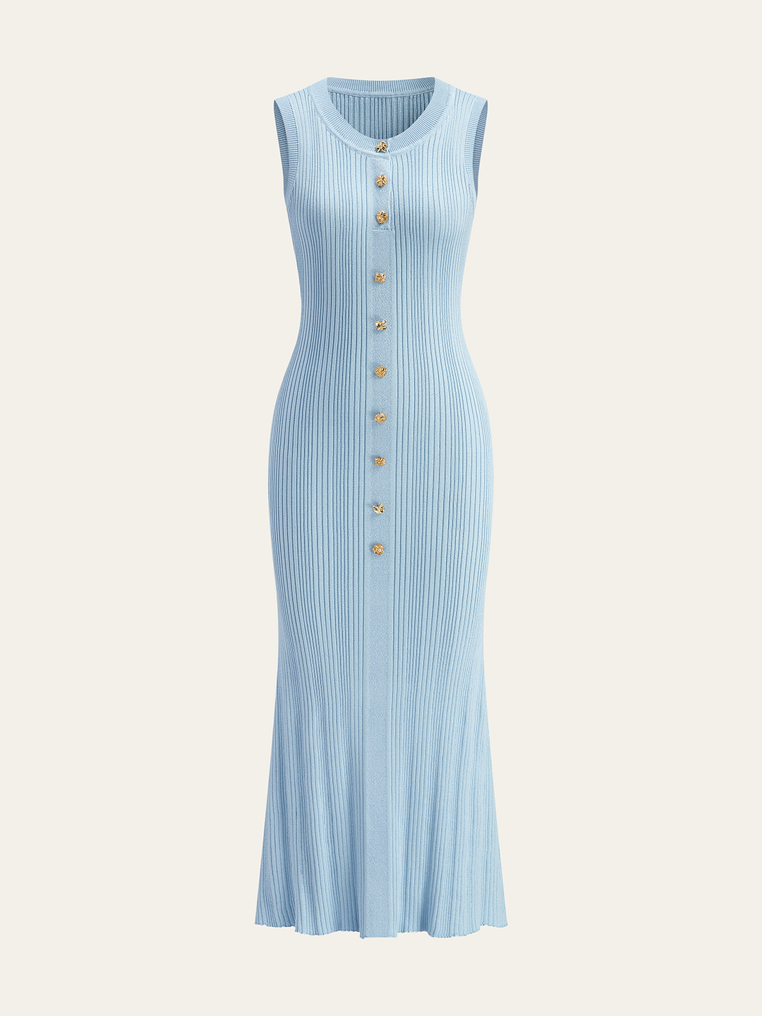 Sleeveless Button-Front Knitted Maxi Dress  Liora Lane Boutique Sweater Dresses