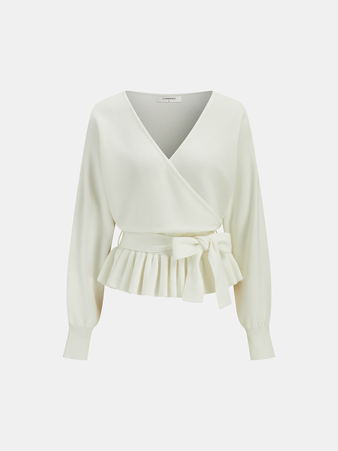 Bow Belted Peplum Knit Top  Liora Lane Boutique Knit Tops