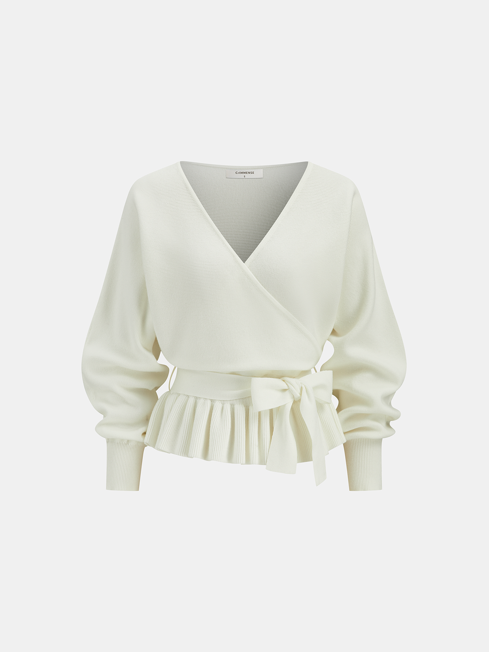 Bow Belted Peplum Knit Top  Liora Lane Boutique Knit Tops