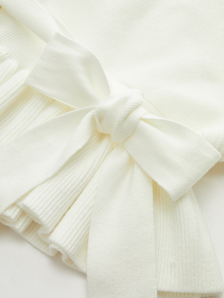 Bow Belted Peplum Knit Top  Liora Lane Boutique Knit Tops