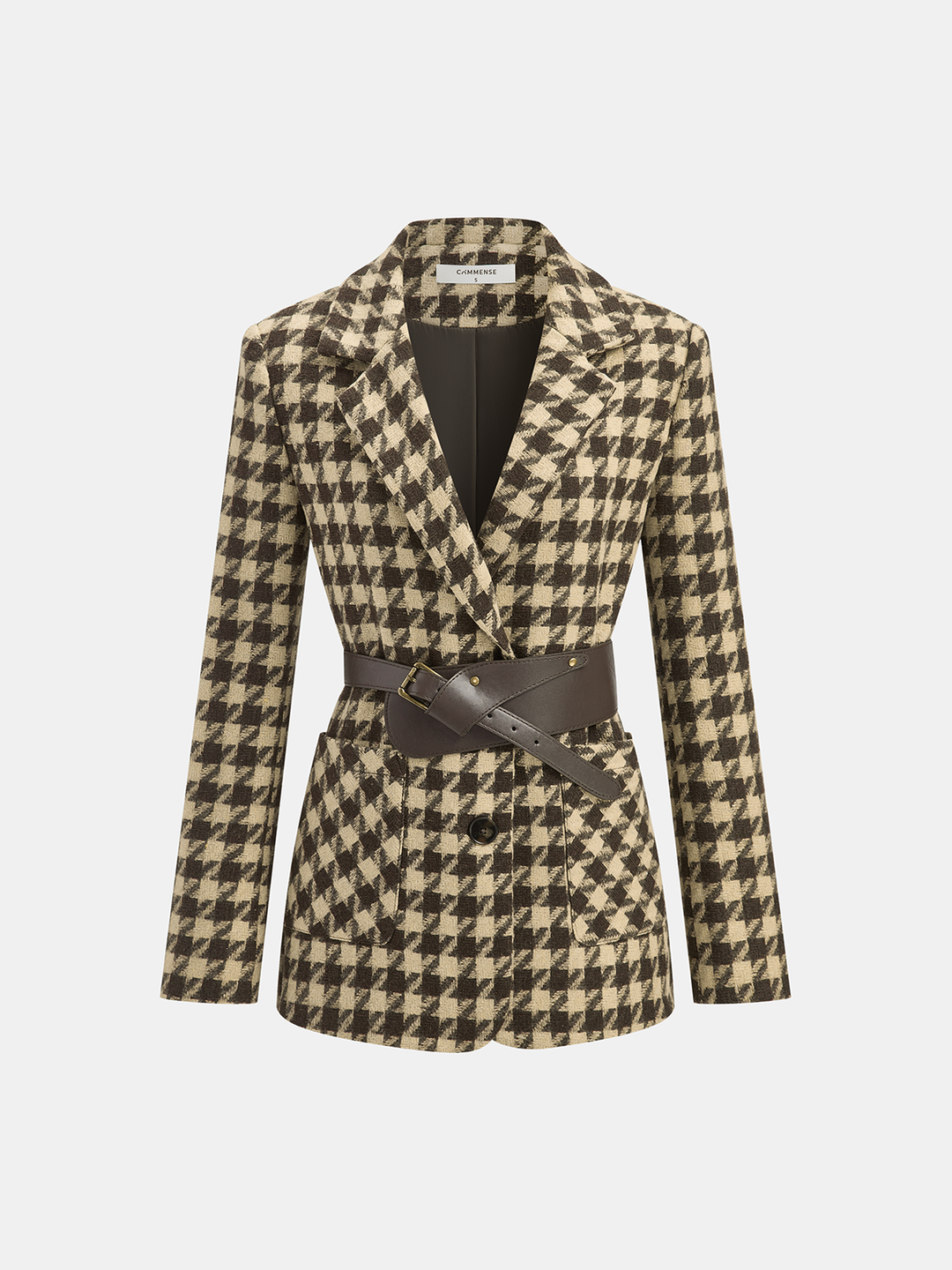 Houndstooth Belted Blazer  Liora Lane Boutique Blazers