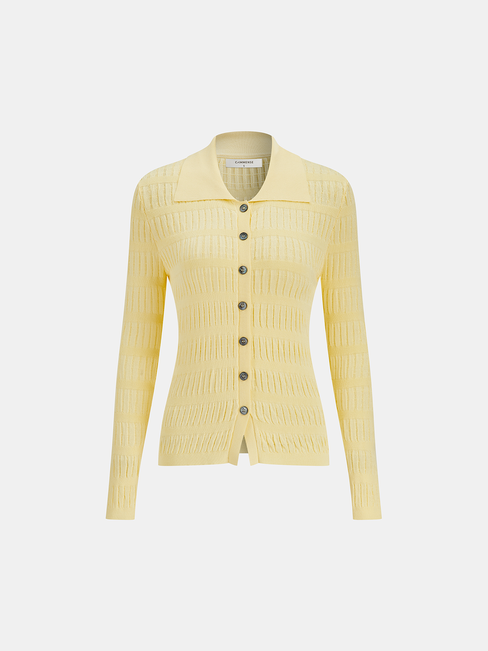 Shirt Collar Textured Knit Button Cardigan  Liora Lane Boutique Cardigans